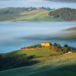 Brume et lumière lors du séjour photo en Toscane dans le Val d'Orcia