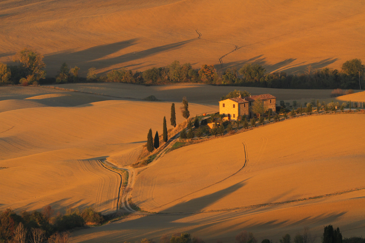 Vue depuis Pienza à l'aube - Toscane