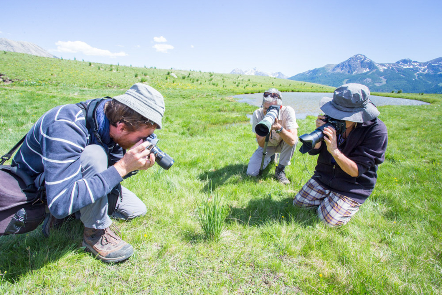 Les stagiaires sont à l'oeuvre en stage photo montagne