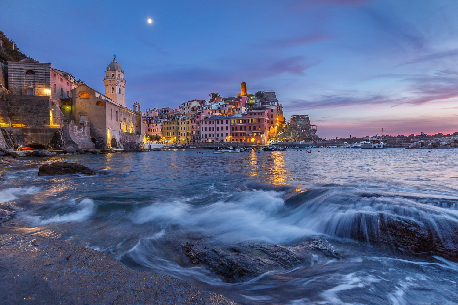 heure bleue sur Vernazza, voyage photo Cinque Terre