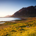 paysage des îles lofoten lors d'un voyage photo soleil de minuit en Norvège