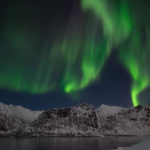 Aurores boréales à Tunegeset, sur l'île de Senja en Norvège