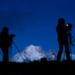 stage photo de montagne au lac de Chesery, avec l'Aiguille verte et les Drus