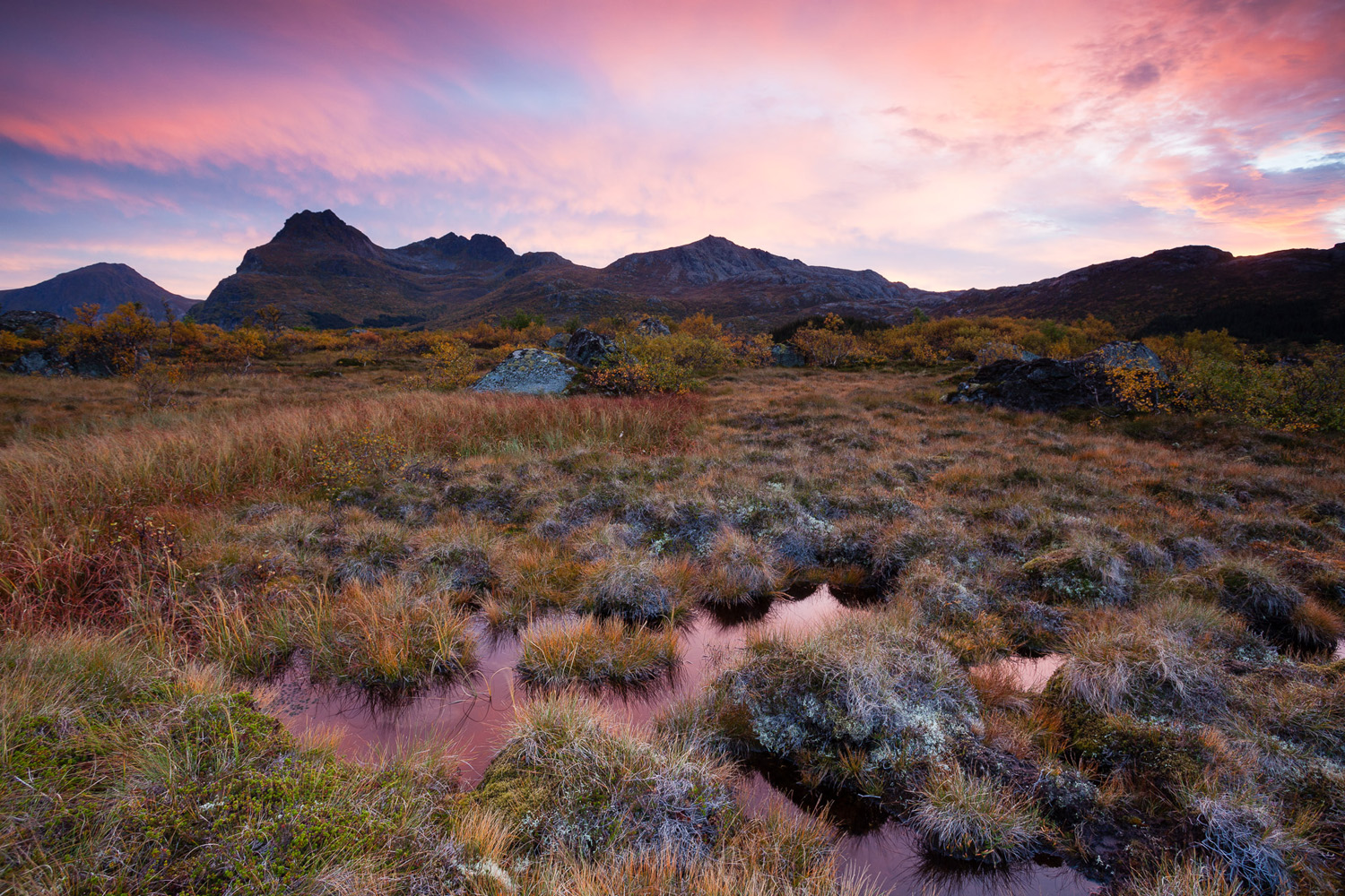 photo de l'aube en automne durant un voyage photo dans les îles Lofoten