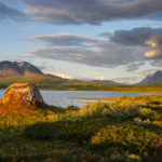 trek photo laponie, soleil couchant sur Kutjaure dans le Padjelanta