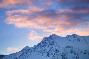 Soleil couchant sur les Ecrins