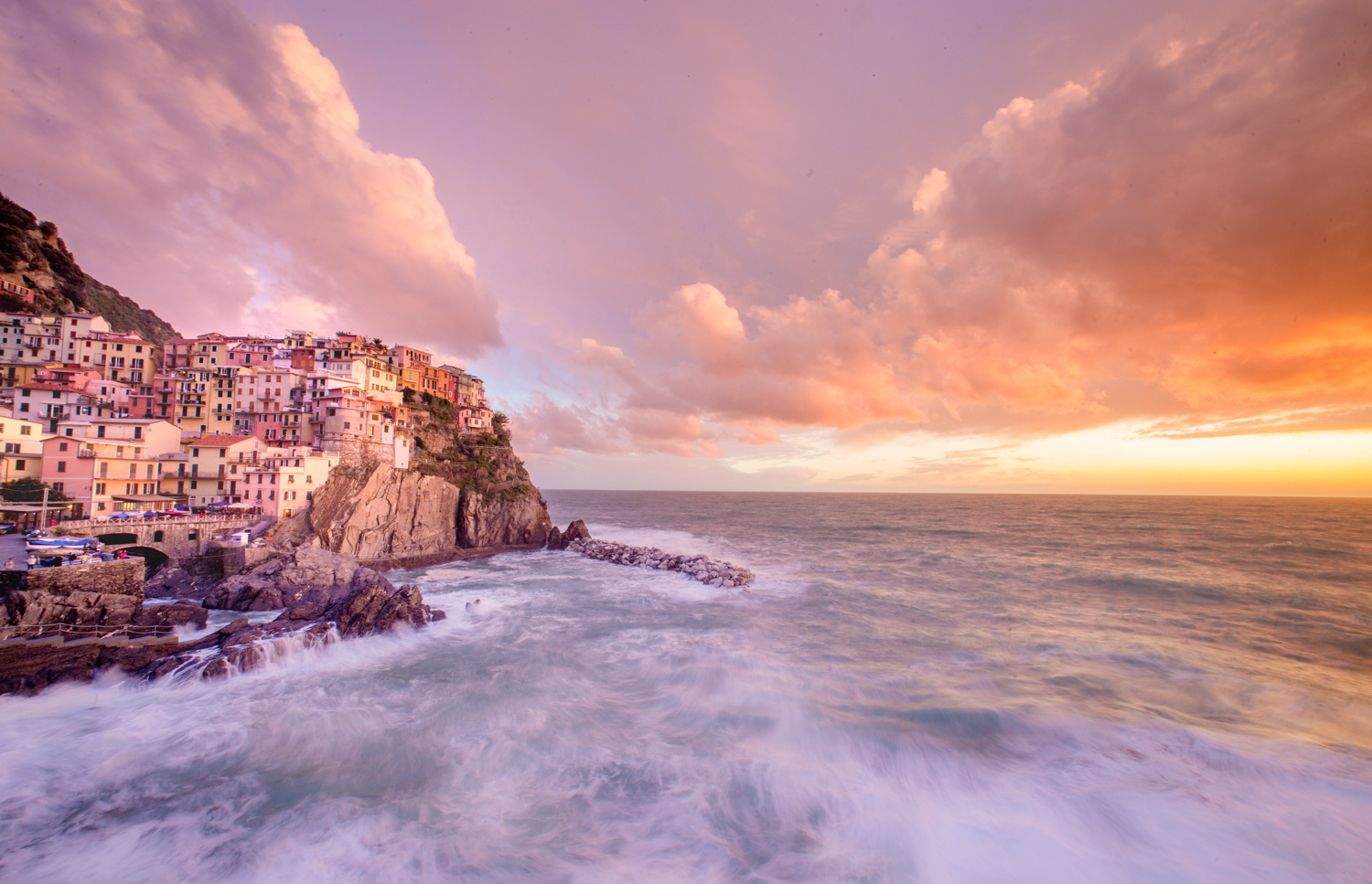 Manarola au soleil couchant