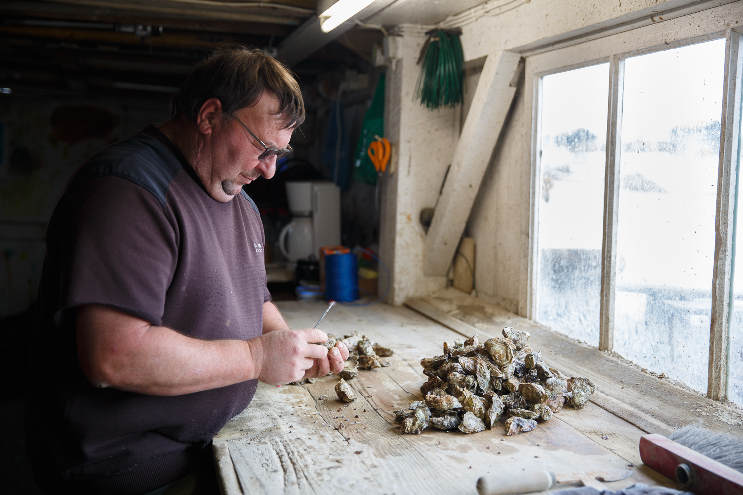 ostréiculteur au travail, stage photo Charente Maritime