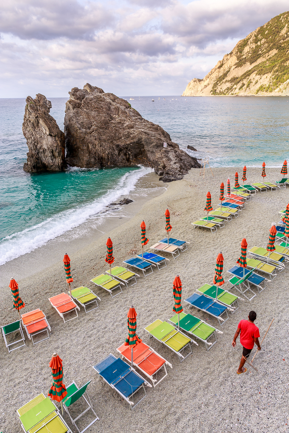 graphisme et couleur sur la plage, Monterosso, Cinque Terre (5 Terres)