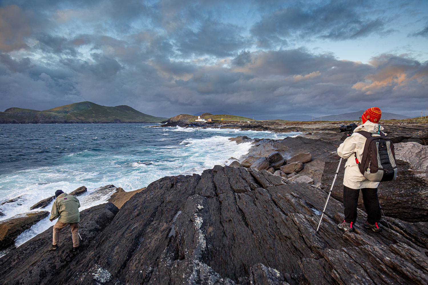 séance photo sur le phare de Valencia Island, stage photo en Irlande