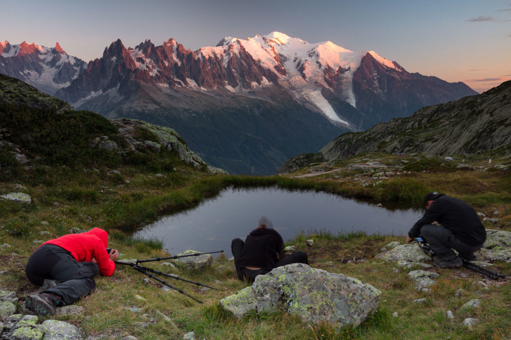 photographes stagiaires durant le stage photo Un balcon sur le Mont Blanc