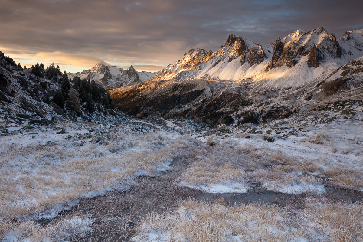 matin givré, stage photo de paysage de montagne, vallée de la Clarée