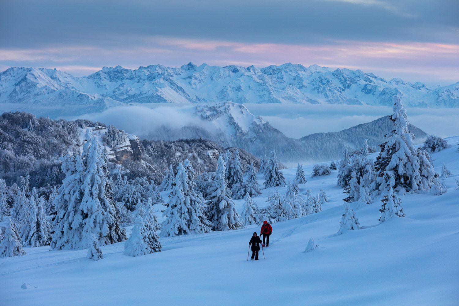 retour de stage photo dans le massif des Bauges, en hiver