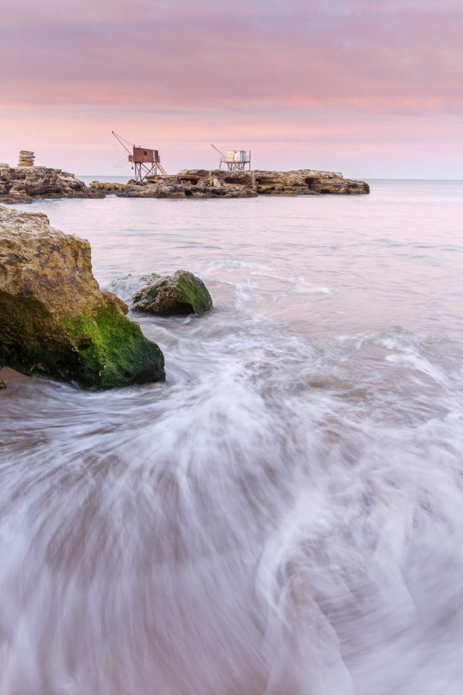 LES CARRELETS au soleil levant, stage photo charente maritime île d'oléron
