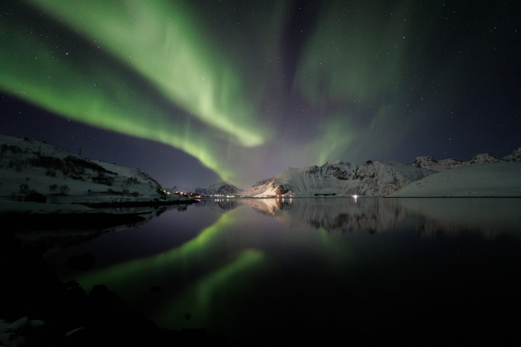 aurores boréales durant un voyage photo aux îles Lofoten
