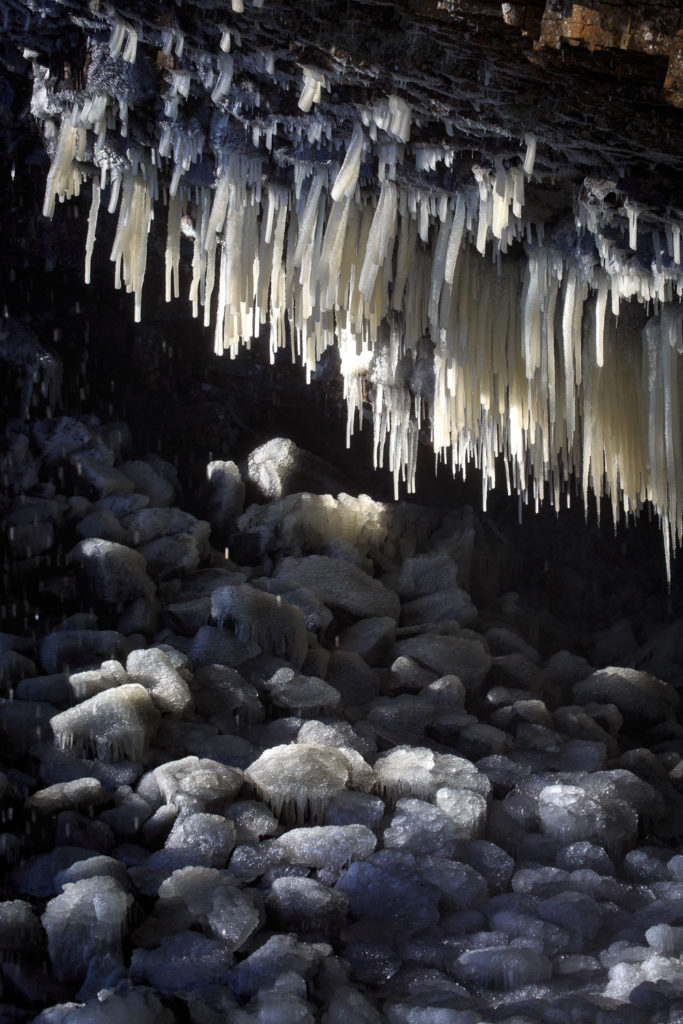 l'hiver à la cascade du Déroc, Aubrac